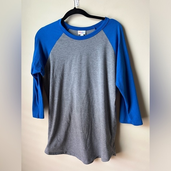 LuLaRoe Tops - LuLaroe Women’s tee baseball shirt Blue and Gray Size Large 3/4 Sleeve